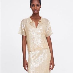 NWT Zara sequin top